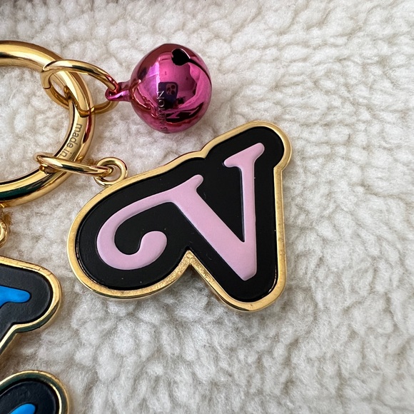 Auth Louis Vuitton Multicolor New Wave Letter Logo Key Ring Bag Charm M67403 - Picture 5 of 10